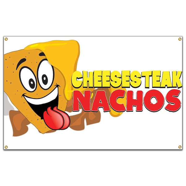 Cheesesteak Nachos Banner Concession Stand Food Truck Single Sided